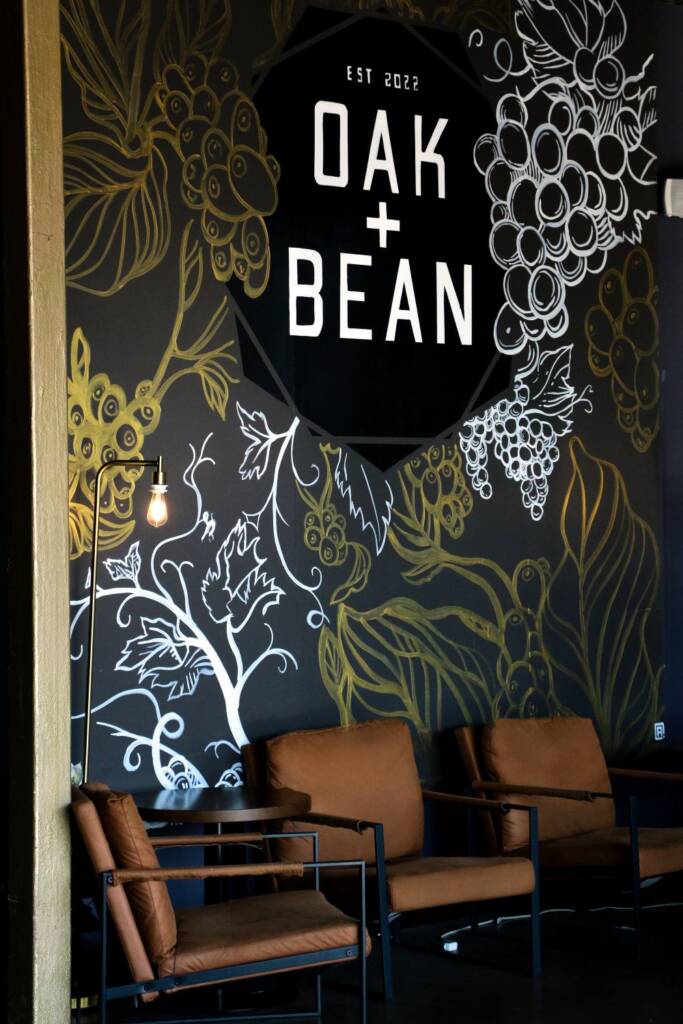 Oswego oak and bean - quartz bar countertops and tilework